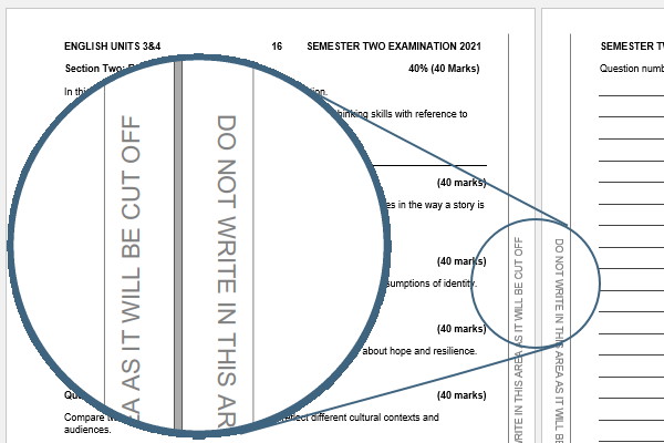 Example page with DO NOT WRITE...